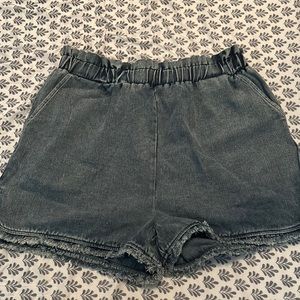 Plus (3X) Elastic Waist Denim Shorts